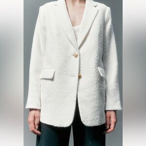 White Bouclé Blazer